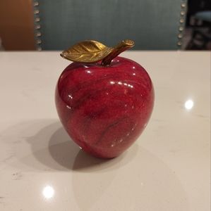 Vintage Glass Apple Paperweight/Decor